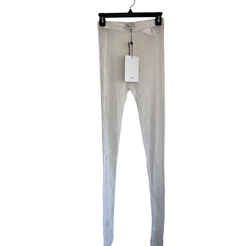 WARDROBE.NYC Lace Tights in Off White New Womens Nylons Pantyhose - Picture 6 of 16